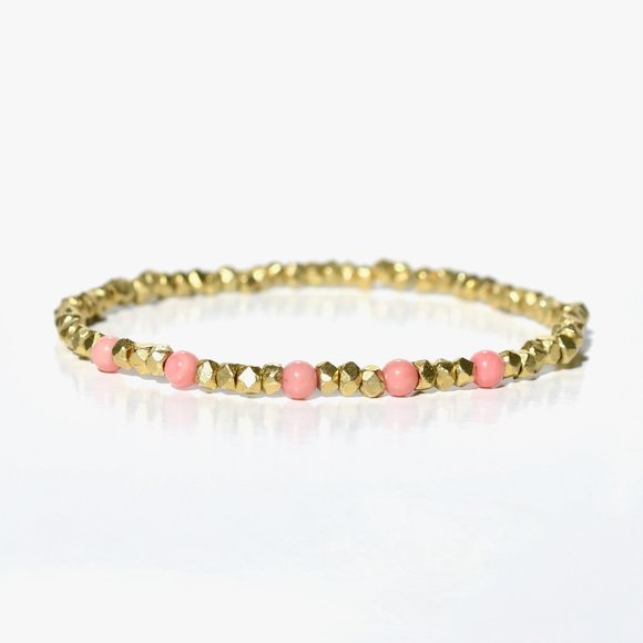 18k Vermeil Set Of Three Coral Stretch Bracelet - Picture 2 of 4